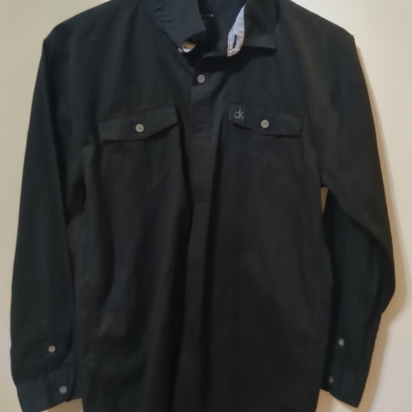 Calvin Klein Jeans Black Shirt Jacket - Picture 1 of 3